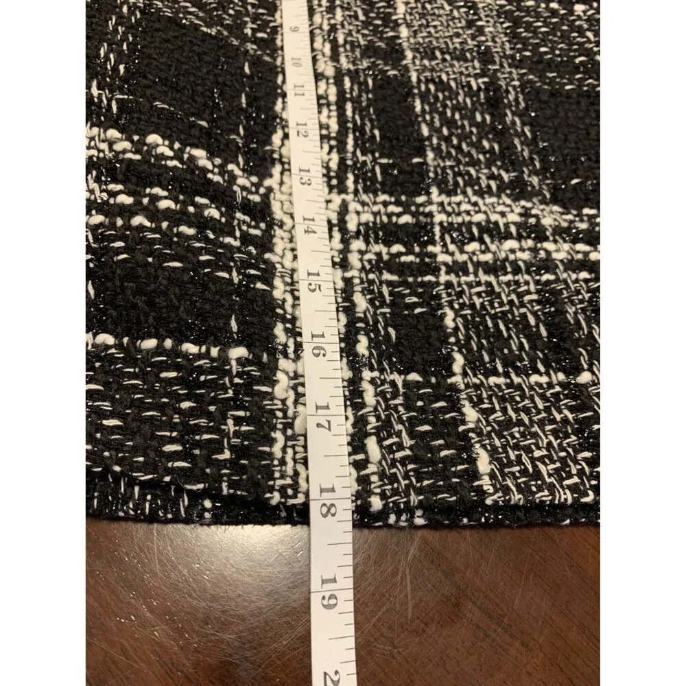 Warehouse 12 Plaid Wool Blend Woven‎ Winter Mini-Skirt Black White